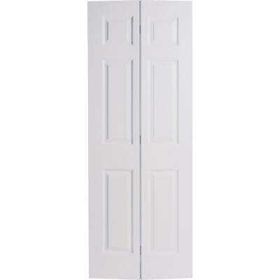 Masonite 24 In. W x 79 In. H Textured Hardboard Primed White 6-Panel 2-Door Bifold Door