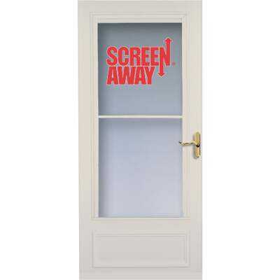 Larson Screenaway Lifestyle 36 In. W x 80 In. H x 1 In. Thick Almond Mid View DuraTech Storm Door