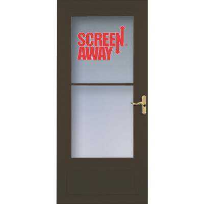 Larson Screenaway Lifestyle 36 In. W x 80 In. H x 1 In. Thick Brown Mid View DuraTech Storm Door
