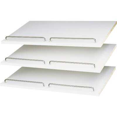 Easy Track 2 Ft. W. x 14 In. D. Laminated Shoe Shelf, White (3-Pack)